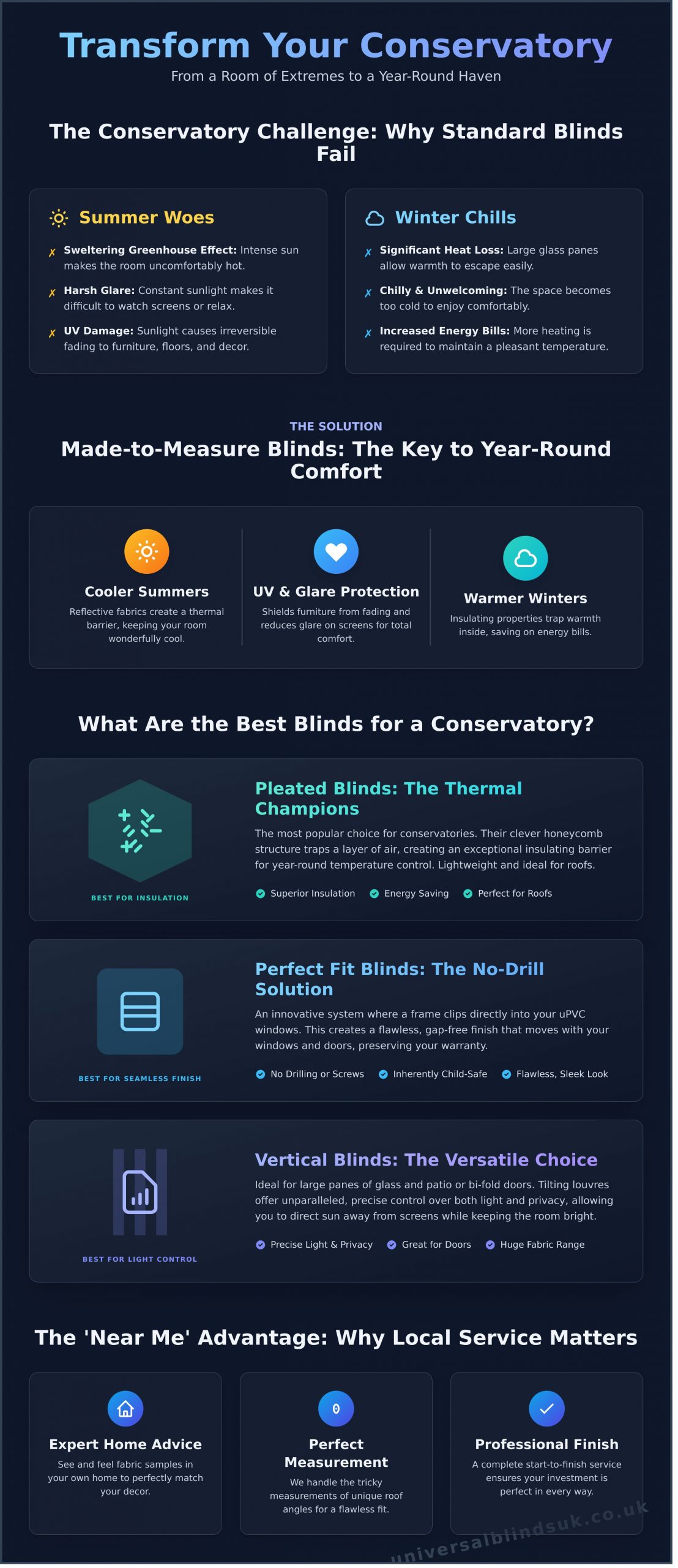 Conservatory Blinds Near Me: Your Local West Midlands Guide - Infographic