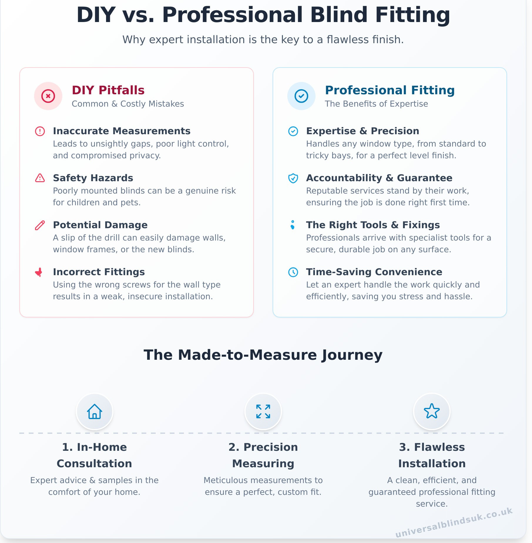 The Benefits of Professional Blind Fitting: Why DIY Can’t Compare - Infographic