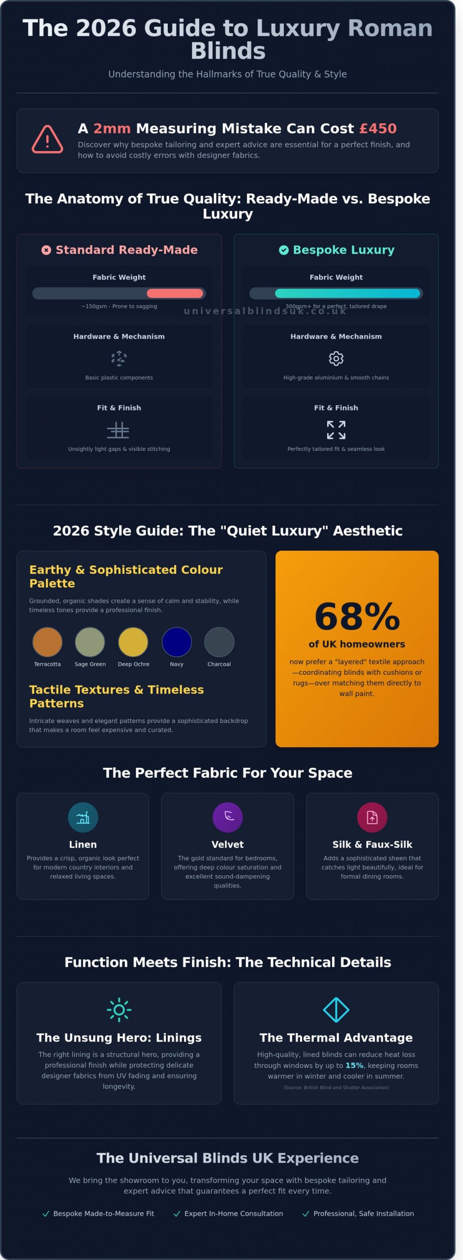 Luxury Fabric Roman Blinds: The Ultimate 2026 Buying Guide - Infographic