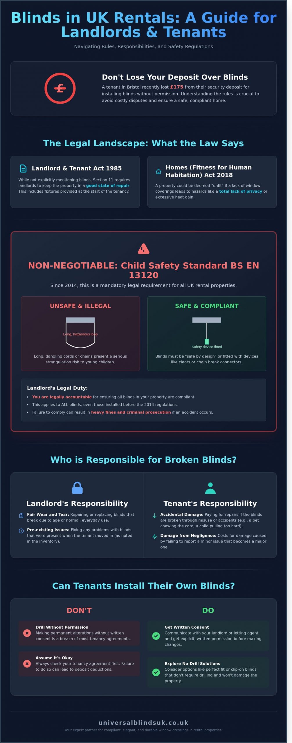 Blinds for Rented Property Rules: A Complete UK Landlord & Tenant Guide (2026) - Infographic