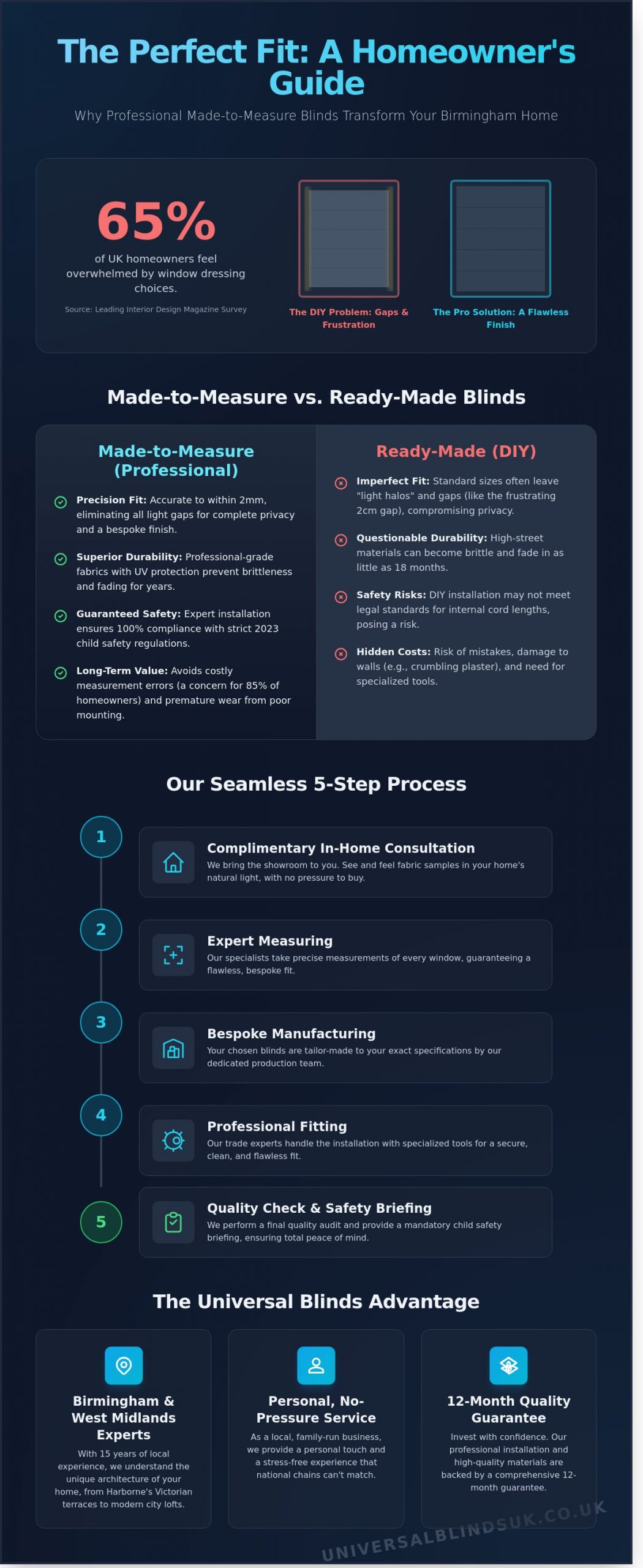 Professional Blinds Installation in Birmingham: The Complete Buying Guide for 2026 - Infographic