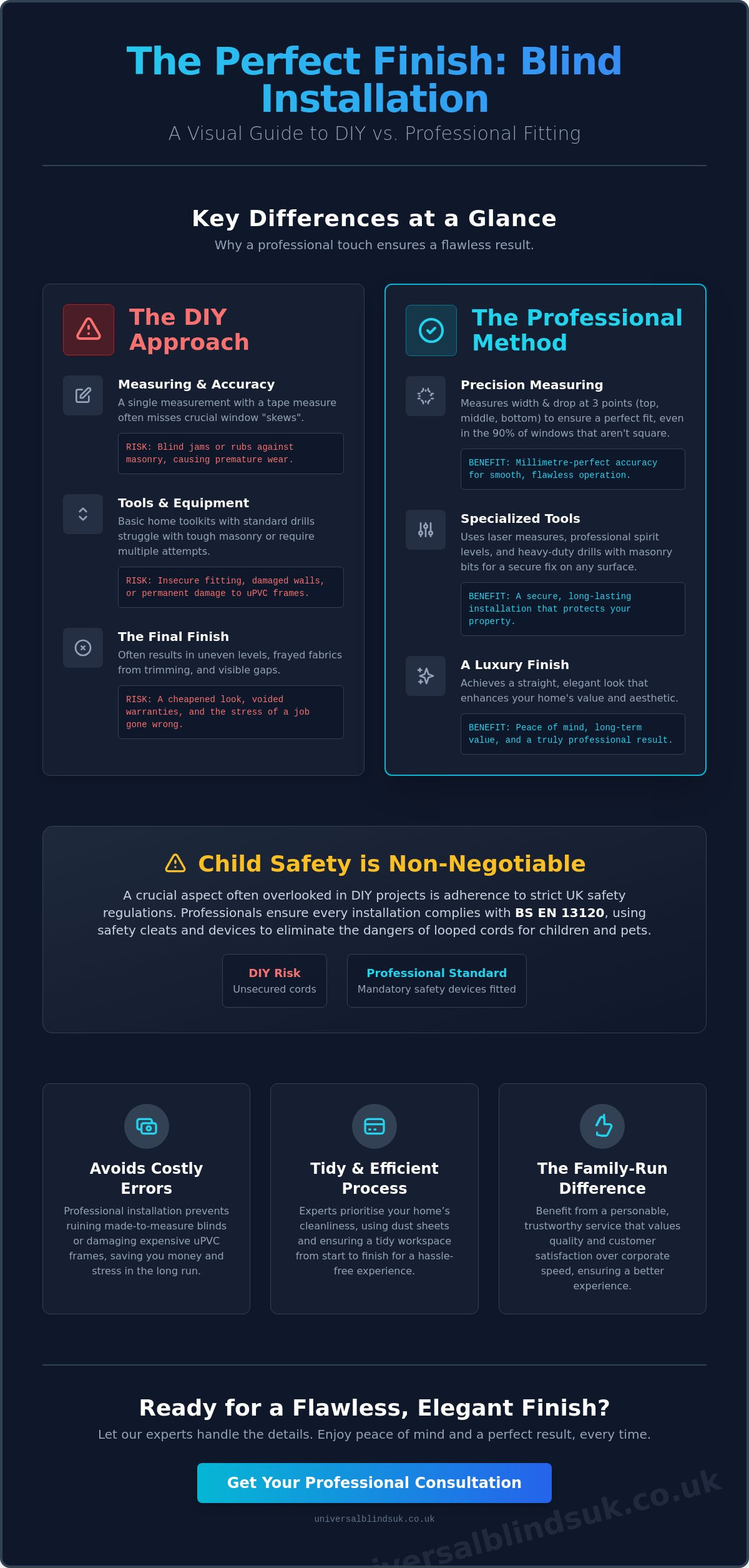 The Key Benefits of Professional Blind Installation: Why Expert Fitting Matters - Infographic