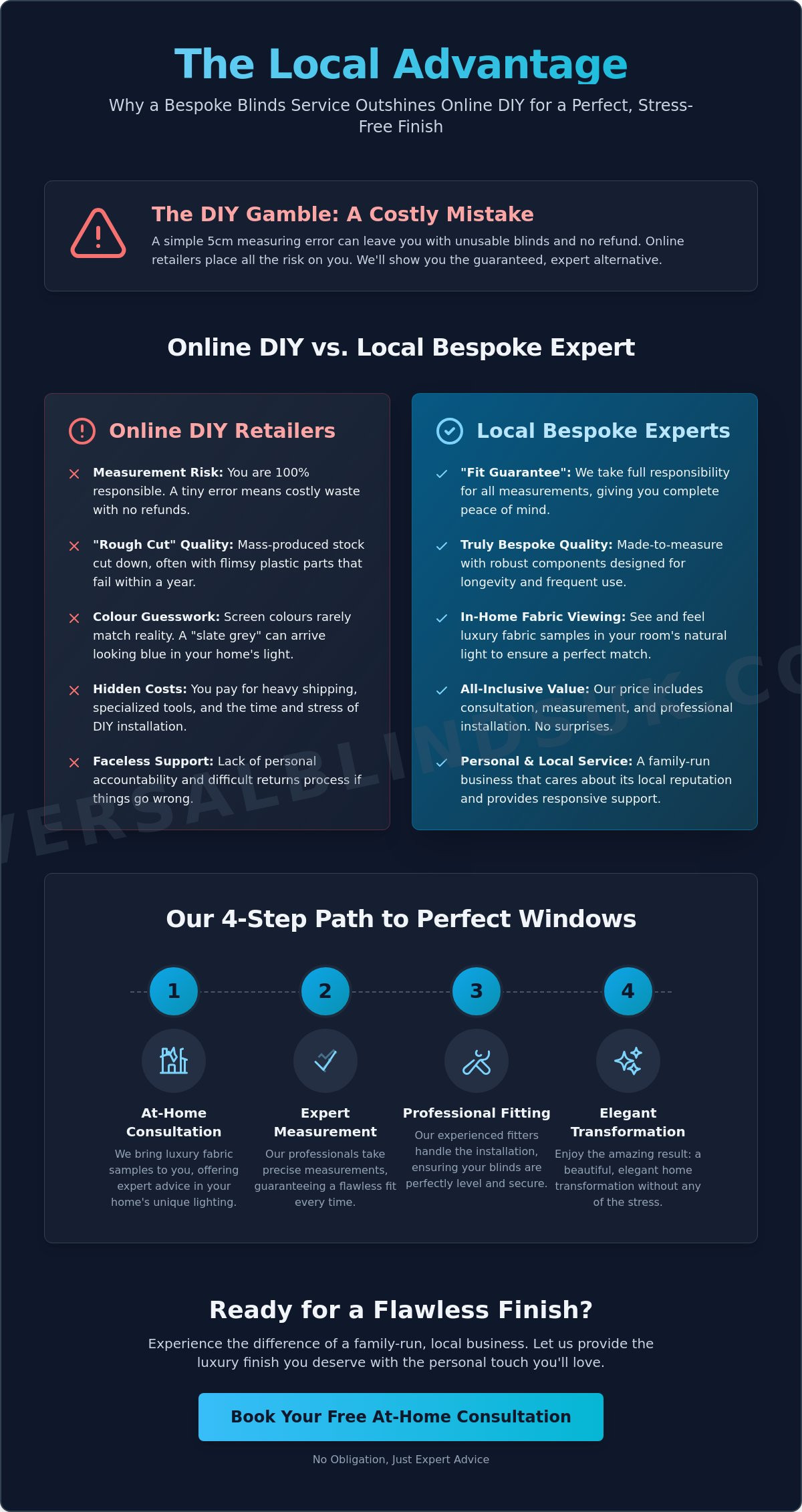 Why Choose a Local Blinds Company? The Benefits of Bespoke Service in the West Midlands - Infographic