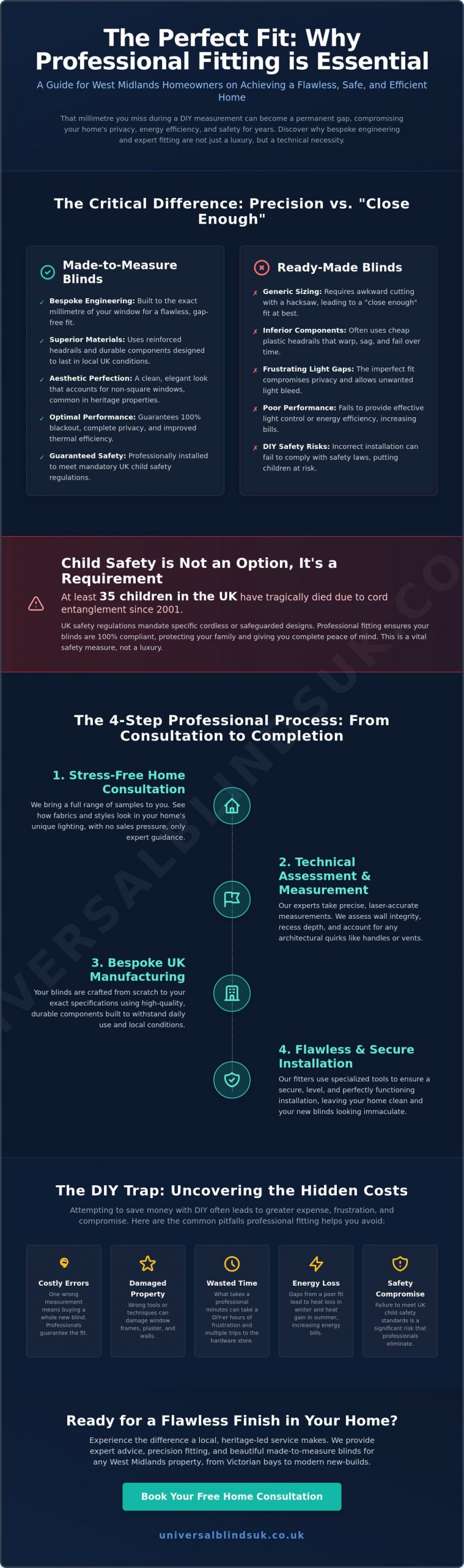 Made to Measure Blinds with Professional Fitting in the West Midlands: The 2026 Guide - Infographic