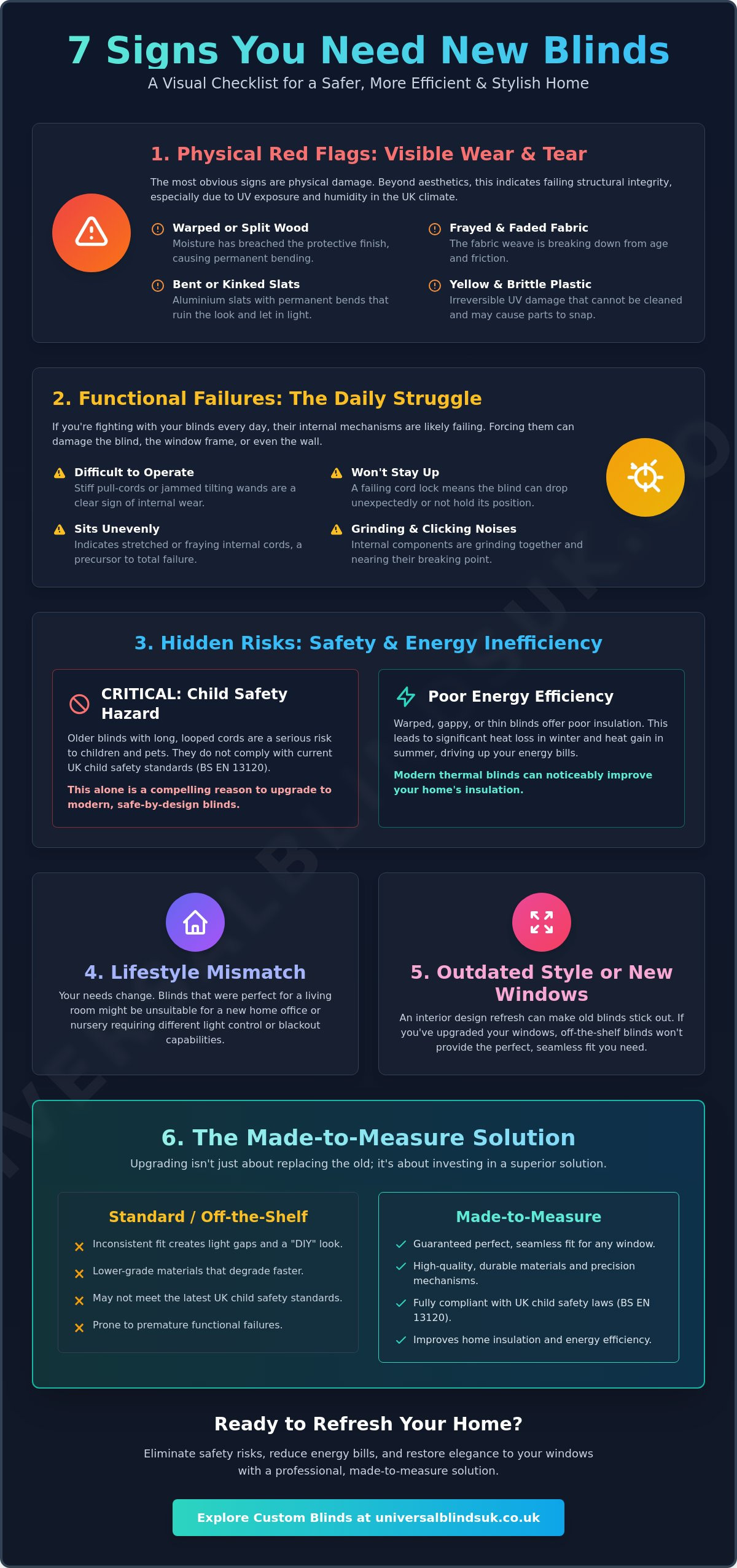 7 Unmistakable Signs You Need New Blinds: A 2026 Homeowner Guide - Infographic