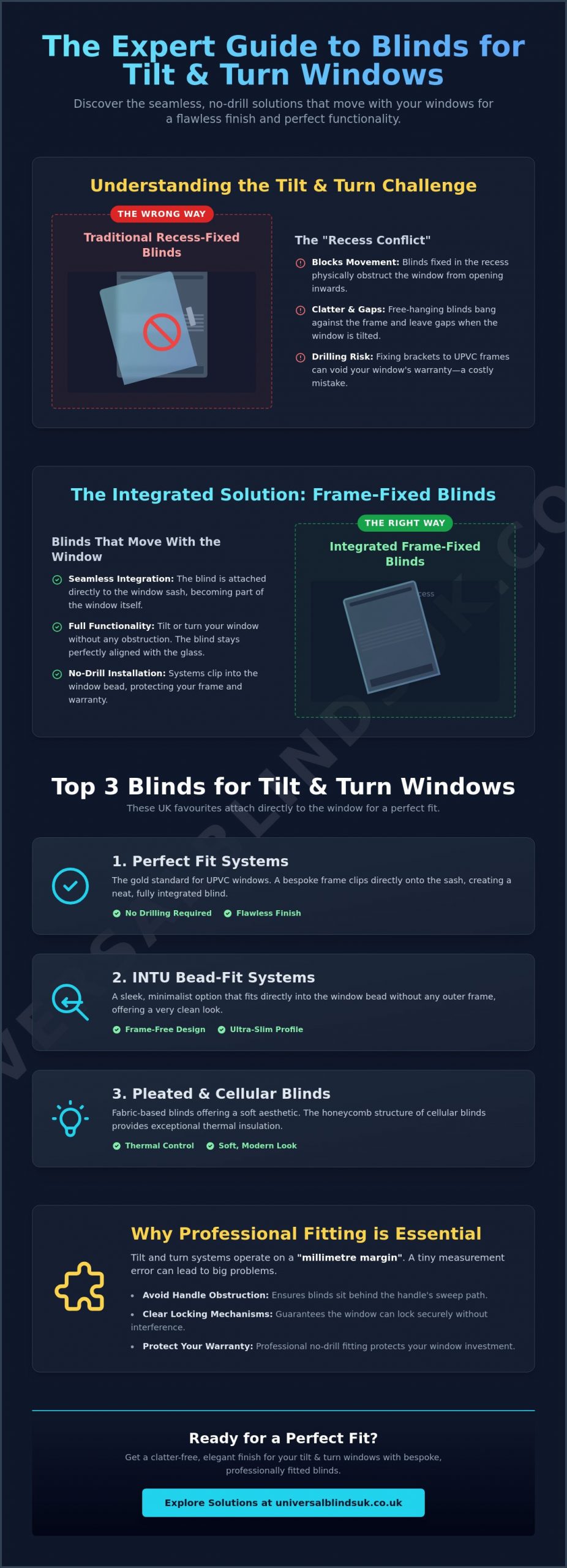 Best Blinds for Tilt and Turn Windows: The Expert Guide to Style and Function - Infographic