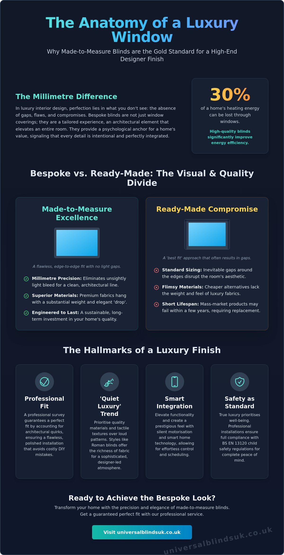 Creating a Luxury Look with Blinds: The Ultimate Guide to Bespoke Window Dressings - Infographic
