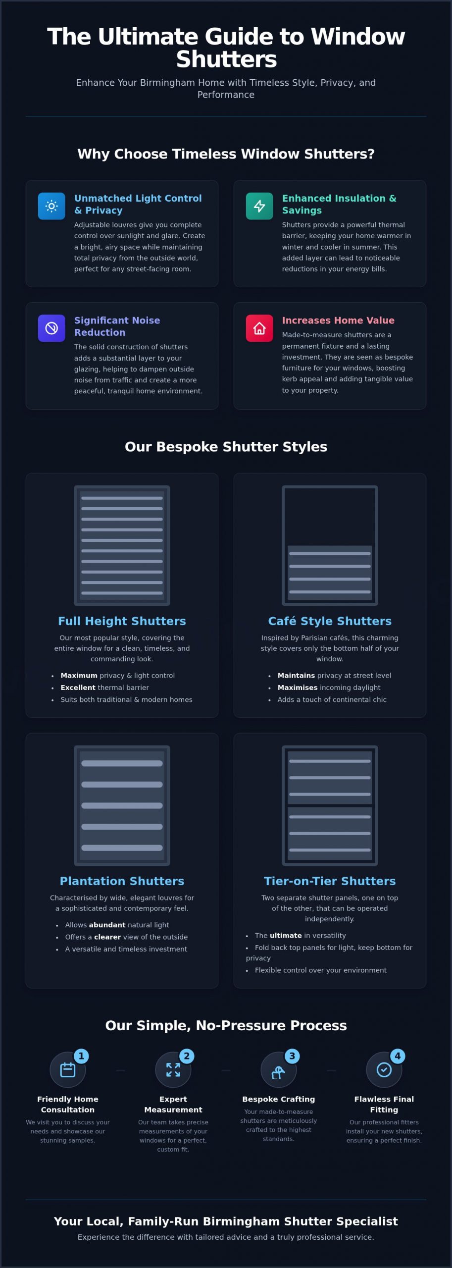 Elegant Window Shutters in Birmingham | Made-to-Measure & Fitted