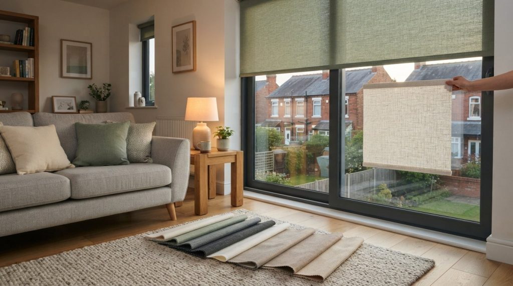 View blind samples at home and compare colours with your furniture
