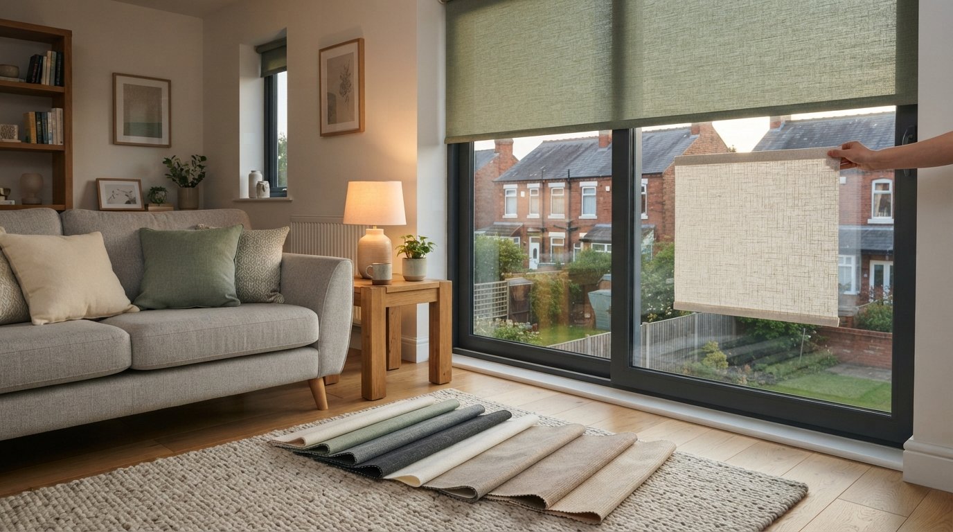 View blind samples at home and compare colours with your furniture